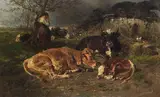 Anton Braith, Leergebrannt ist die Stätte, 1885, Oil on canvas