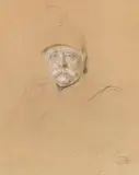 Franz von Lenbach, Porträt Otto Fürst von Bismarck, 1894, Pastel over pencil, partly wiped, on creme board