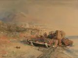 Oswald Achenbach, Einholung eines Fischerbootes