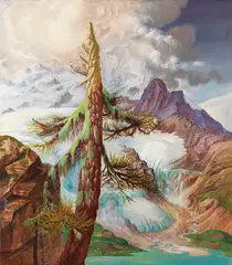 Otto Dix, Gletscher im Engadin, 1938, Mischtechnik auf Hartfaser