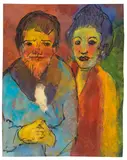 Bärtiger Mann und Frau by Emil Nolde, Ca. 1931/1935, Watercolor and opaque pigment, sold Dec 2018