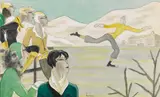 Dodo, Eislaufkunst, 1929, Gouache over pencil on board