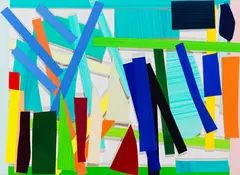 Gartenbild 2 by Imi Knoebel, 2013/14, Acrylic on collaged plastic foil, mounted on ba..., sold Dec 2018