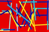 Fishing red II by Imi Knoebel, 2007/2009, Acrylic on collaged plastic foil. Mounted on ba..., sold Dec 2018