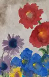 Emil Nolde, Dahlien, Astern und Iris, Um 1930/1935, Watercolor