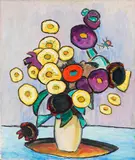 Gabriele Münter, Blumenstilleben (Zinnien)