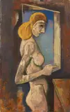 Akt am Fenster by Karl Hofer, 1947, Oil on fibreboard, sold Dec 2018