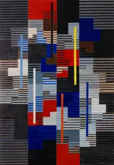 Composition #41 by Adolf Fleischmann, 1953, Oil on canvas, sold Dec 2018