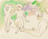 Drei Frauenakte by Ernst Ludwig Kirchner, Um 1911, Watercolor, sold Dec 2018