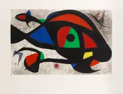 Le Beluga by Joan Miró, 1975, Etching and aquatint in colors, sold Dec 2018