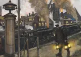 Hans Baluschek, Eisenwerk, 1925, Gouache