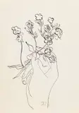 Andy Warhol, Hand and Flowers, Um 1957, India Ink