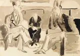 Unterhaltung by Ernst Ludwig Kirchner, Um 1922, Watercolor, sold Dec 2018