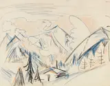 Stafelalp by Ernst Ludwig Kirchner, Um 1918, Colored chalk, sold Dec 2018