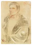 Otto Dix, Bildnis Frau Helene Erfurt mit Pelz, 1930, Charcoal drawing