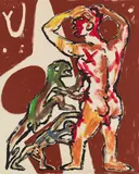 Der letzte NVA Pilot by A. R. Penck, 1990, Acrylic, sold Dec 2018