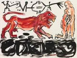 Colloseum by A. R. Penck, 1990, Acrylic, sold Dec 2018
