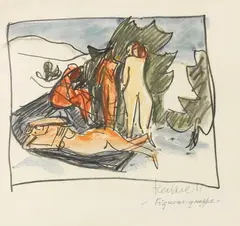 Figurengruppe by Erich Heckel, 1911, Watercolor, sold Dec 2018