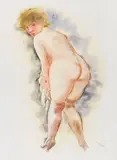 Blonder Rückenakt Lotte by George Grosz, 1929, Watercolor, sold Dec 2018