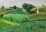 Otto Modersohn, Sommerliche Wiesen bei Fischerhude, 1912, Oil on cardboard