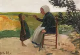 Otto Modersohn, Dreebeen mit Mädchen