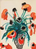 Gabriele Münter, Verblühender Mohn, 1940, Gouache
