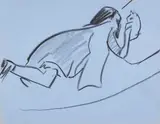 Mädchen mit Katze by Ernst Ludwig Kirchner, Um 1907/1909, Chalk drawing, sold Dec 2018