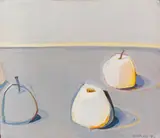Raimonds Staprans, Still life with the baked sunshine apples, 1990, Oil on canvas
