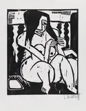 Frau mit aufgelöstem Haar by Karl Schmidt-Rottluff, 1913, Woodcut, sold Dec 2018