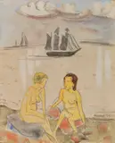 Im Gespräch by Erich Heckel, 1924, Watercolor, sold Dec 2018