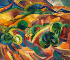 Louis Seel, Abstrakte Landschaft, Spanien, 1915, Oil on canvas