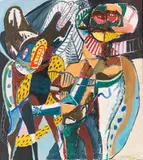 Hp (d. i. Hans Peter) Zimmer, Reiter und Pferd, 1964, Oil on canvas