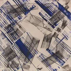 Englandbild (Scheibenwischergemälde) by Herbert Zangs, Um 1957, Mixed media, sold Dec 2018
