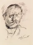 Lovis Corinth, Selbstbildnis, Um 1925, Charcoal drawing