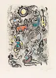 Les Saltimbanques (Die Gaukler) by Marc Chagall, 1969, Lithograph in colors, sold Dec 2018