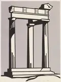 Roy Lichtenstein, Temple, 1964, Offset lithograph in colors