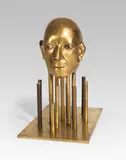 Joachim Schmettau, Kopf auf Stäben, 1969, Bronze