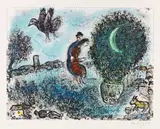 La Lune dans le Bouquet (Der Mond im Blumenstrauß) by Marc Chagall, 1971, Lithograph in colors, sold Dec 2018