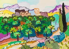 Charles Lapicque, Tirynthe, 1963, Oil on canvas