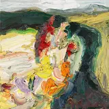 Klaus Fußmann, Garten Gelting mit Gladiolen, 1994, Oil on canvas
