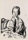Erich Heckel, Sitzende Frau am Tisch, 1913, Lithograph