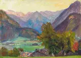 Otto Modersohn, Blick ins Ostrachtal mit Hintersteiner Bergen