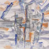 Herbert Zangs, Englandbild, Um 1958, Mixed media