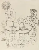 Couple by George Grosz, Wohl um 1937, Reed pen, sold Dec 2018
