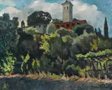 Eugen Spiro, Garten in Castelnuova, 1923, Oil on canvas