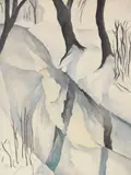 Curt Ehrhardt, Flußlauf im Winter, 1933, Oil on canvas