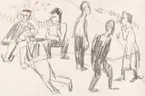 Bauern auf der Alp bei Davos by Ernst Ludwig Kirchner, Um 1921, Drawing, sold Dec 2018