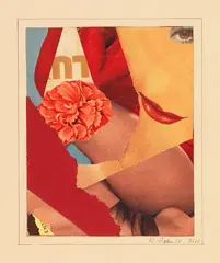 Das Mädchen Lu mit der Nelke (No. III/23) by Rudolf Jahns, 1958, Collage, sold Dec 2018