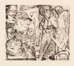 Irrenhaus by Max Beckmann, 1918, Drypoint, sold Dec 2018