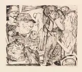 Max Beckmann, Irrenhaus, 1918, Drypoint